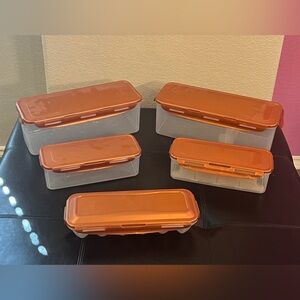 Orange and White Kitchen Food Storage Set